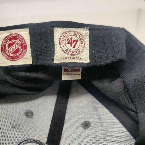 NHL Calgary Flames Size M-L Black Hat Cap Baseball Fitted 47 - Picture 8 of 9